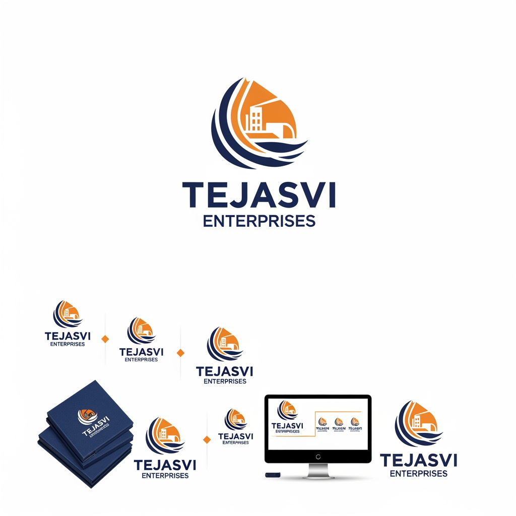 AI Design for Create a complete brand identity system for TEJASVI ENTERPRISES, a GST-verified civil construction and infrastructure company based in Mansa, Punjab, India, established 2017. Proprietor: Sharuti Gupta. Specializations: civil construction, Airtel telecom tower erection, underground cable laying, Think Gas city gas pipeline distribution, industrial and commercial buildings.
Brand Personality: Strong. Rooted. Ambitious. Trustworthy. A company that shows up at dawn and delivers. Not flashy — dependable. Like Punjab itself — hardworking, warm, and proud.
Brand Voice: Direct, confident, warm. Speaks in facts not fluff. 'We built Airtel's towers across Punjab. We are laying Think Gas pipelines in Ludhiana today.' No corporate jargon.
Primary Logo: Triangle icon built from three structural steel beams (orange left, yellow right, brown base) with hidden T monogram in negative space. Wordmark TEJASVI ENTERPRISES below. Tagline: Building Infrastructure. Building Trust.
Logo Variations needed:
— Primary: icon + horizontal wordmark (for website header)
— Stacked: icon above wordmark (for square formats, app icon)
— Monogram only: the T-triangle mark alone (for hard hats, stamps, vehicle stickers)
— Reversed: all white version for dark backgrounds (site boards, uniforms)
— Favicon: simplified T-triangle at 32×32px
Color Palette:
— Primary Orange #E8620A — energy, ambition, construction
— Golden Yellow #F5C518 — prosperity, Punjab harvest, sunlight
— Rich Brown #6B3F1A — earth, foundation, roots in Mansa
— Charcoal #1A1A1A — strength, professionalism, structure
— Warm White #FFFDF9 — clean, honest, trustworthy
— Cream #FDF6EC — warmth, approachability, Punjab warmth
Typography:
— Display/Headings: Playfair Display Bold 900 (authoritative, established)
— Body/UI: Inter Regular 400 + Semi-Bold 600 (modern, readable)
— Label/Tags: Inter uppercase tracked 700 (industrial feel)
Stationery design (all using above logo + colors):
— A4 Letterhead: logo top-left, orange top border line 4px, company details footer, GST 03AMKPG6565E1Z6, address Mansa Punjab
— Business Card (85×55mm): front — logo large center, name + role bottom; back — orange solid background, white T-triangle monogram large, contact details
— Site Board / Hoarding (8×4 feet): large logo top-center, project name center, 'Ongoing Project' badge, Tejasvi Enterprises contact bottom
— Hard Hat sticker (circular): T-triangle monogram + TEJASVI around the circle arc
— Vehicle decal: horizontal logo white reversed on orange strip for trucks, JCBs, site vehicles
— Quotation/Invoice template: letterhead format, orange header, table with brown accent row
— Email signature: logo 200px wide, name, role, phone, GST, address, orange divider line
— WhatsApp/Social profile picture: T-triangle monogram on charcoal square, orange + yellow icon
— Instagram post template: warm white bg, orange top bar, project image center, logo bottom-right
— Site safety poster: bold orange header, charcoal body, brown footer, T-triangle watermark
Brand Don'ts:
— Never use blue, green, or purple anywhere in brand materials
— Never use thin/light weight fonts — always bold or semi-bold
— Never place logo on busy photo backgrounds without a white/dark overlay
— Never stretch or recolor the triangle icon
— Never use gradients inside the logo mark itself