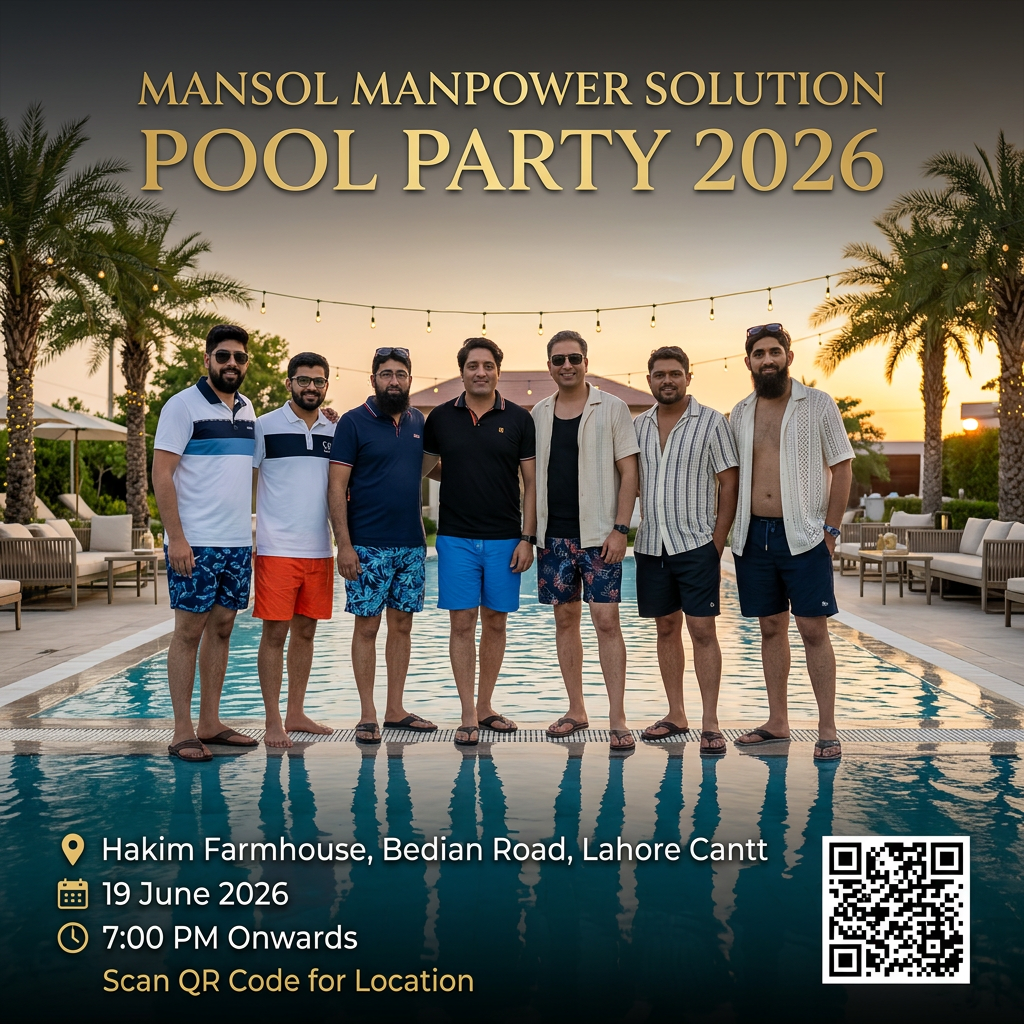 AI Design for REALISTIC AI IMAGE CREATION PROMPT
Create an ultra-realistic, professional 4K pool party invitation poster using the uploaded group photo.
IMPORTANT REQUIREMENTS
Preserve every person's face exactly as in the original photo.
Do not alter, beautify, regenerate, swap, or distort any face.
Maintain original facial features, skin tone, expressions, beard, hairstyle, and identity.
Only change clothing and surroundings.
Photorealistic DSLR quality, natural human proportions, realistic lighting, and authentic textures.
SCENE
Transform the group into a luxury poolside gathering at Hakim Farmhouse, Bedian Road, Lahore Cantt, Pakistan during a beautiful summer evening.
The group is standing together beside a large crystal-clear swimming pool filled with fresh, sparkling blue water. The pool reflects elegant warm lights from the farmhouse and surrounding palm trees. The atmosphere is vibrant, luxurious, and welcoming.
The background should include:
Luxury farmhouse architecture
Palm trees and landscaped gardens
Premium outdoor furniture
Decorative evening lighting
Warm sunset sky transitioning into blue-hour evening
Water reflections and subtle pool ripples
Elegant party atmosphere
String lights and lanterns
Clean and realistic environment
PEOPLE
Use the uploaded group photo.
Place all people naturally beside the swimming pool.
Dress them in tasteful modern pool-party clothing and swimwear suitable for a corporate social gathering:
Stylish swim shorts
Casual summer shirts
Resort-style poolside fashion
Modern sunglasses (optional)
Relaxed and natural poses
Faces must remain 100% identical to the source image.
LIGHTING
Golden-hour sunset lighting
Cinematic realism
Natural shadows
Realistic reflections on water
Professional photography lighting
High dynamic range
Ultra-sharp focus
POSTER DESIGN
Include elegant typography:
MANSOL MANPOWER SOLUTION
POOL PARTY 2026
📍 Hakim Farmhouse, Bedian Road, Lahore Cantt
📅 19 June 2026
🕖 7:00 PM Onwards
Scan QR Code for Location
Generate and place a large, clean, scannable QR code linked to:
https://www.google.com/maps/place/Hakim+Farmhouse/@31.3860661,74.4960742,17z/data=!3m1!4b1!4m6!3m5!1s0x3919a73c50390fd9:0x78ee7400852597aa!8m2!3d31.3860615!4d74.4986491!16s%2Fg%2F11s1bjcbf3
QUALITY SETTINGS
Ultra-realistic photography, RAW DSLR image, 85mm lens, f/1.8, natural skin textures, realistic water physics, professional event photography, photorealistic details, high-end luxury resort atmosphere, magazine-quality promotional poster, 4K resolution, extremely detailed, no cartoon effects, no AI-looking faces, no face modifications, no distortions, no extra fingers, no duplicate people.
PLEASE DO NOT CHANGE FACES