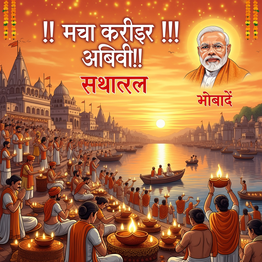 AI Design for !! जय श्री राम!! 🚩
इतिहास रचने जा रहे हैं राष्ट्रनायक..... पूरे रायपुर पश्चिम में मनेगा गौरव का उत्सव!
आदरणीय मोदी जी के इस ऐतिहासिक और कीर्तिमान कार्यकाल के सम्मान में कल रायपुर पश्चिम विधानसभा क्षेत्र के पावन धाम महादेव घाट पर माँ खारून की भव्य महाआरती एवं दीपोत्सव का आयोजन किया जा रहा है।
आइए, भारी संख्या में एकत्रित होकर माँ खारून की आरती करें और आदरणीय प्रधानमंत्री जी के दीर्घायु व यशस्वी जीवन की कामना करें।
दिनांक: कल, 10 जून 2026 (बुधवार)
समय: संध्या 06:00 बजे
स्थान: महादेव घाट, रायपुर पश्चिम (रायपुर) give me invitation file