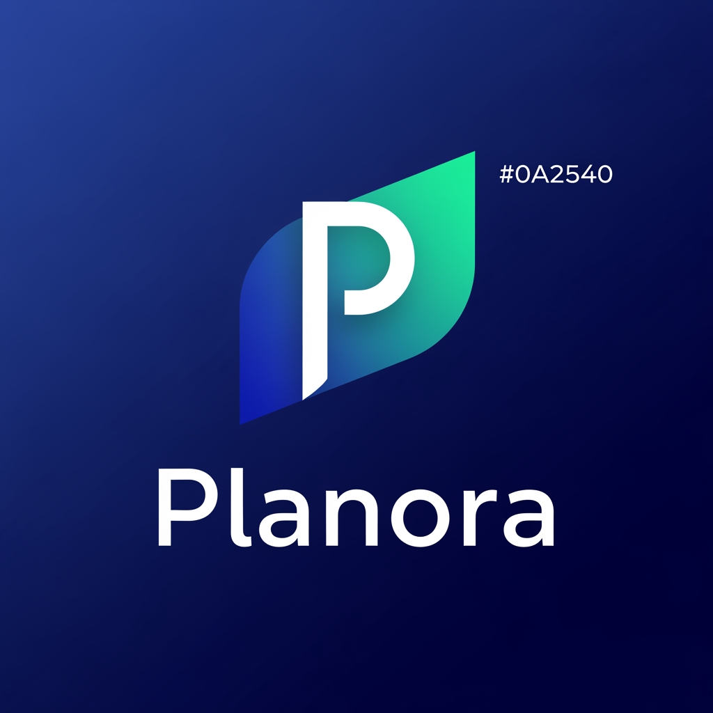 AI Design for Design a premium, modern, minimalist logo for an AI-powered travel planning app called Planora.
The logo should represent smart travel, seamless planning, exploration, adventure, and AI intelligence. Combine elements of a location pin, compass, route path, globe, airplane, or abstract navigation symbol into a clean and memorable mark.
Style: Minimalist, luxury tech startup, modern SaaS branding, elegant and scalable.
Color Palette:
Deep Ocean Blue (#0A2540)
Vibrant Teal (#00C2A8)
White accents
Optional subtle gradient for premium feel
Typography:
Custom geometric sans-serif font
Clean, futuristic, and trustworthy
Similar quality to top tech brands like Airbnb, Notion, and Stripe
The logo should look equally strong as:
Mobile app icon
Website favicon
App splash screen
Social media profile image
Billboard and marketing materials
Avoid:
Generic airplane-only logos
Overly complex illustrations
Clipart style graphics
Excessive colors
Desired feeling:
Intelligent, premium, adventurous, innovative, global, trustworthy, memorable, and venture-backed startup quality.
Create 4 variations:
Wordmark Logo
Symbol + Wordmark
App Icon Only
Luxury Monogram "P" integrated with a route path and AI-inspired geometric elements.
Design quality should be comparable to a unicorn startup valued at over $1B, suitable for investors, global users, and App Store featuring.
Extra premium concept:
Create a unique "P" symbol where the curve of the P transforms into a travel route, ending in a location pin, while subtle AI circuit patterns are embedded within the geometry. The icon should instantly communicate "AI Travel Planning" without needing text.