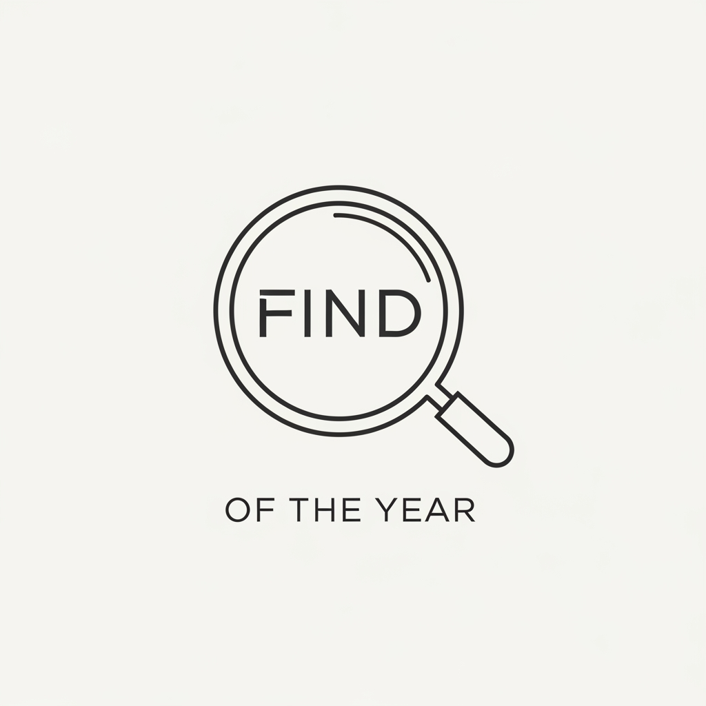 AI Design for I want you to design a logo for "Find of the year" you can use some icon with it or on it or around it I want it look minimal and classy use basic fonts that look and minimal like poppins