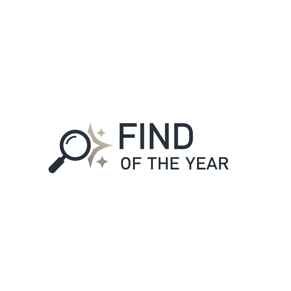 AI Design for I want you to design a logo for "Find of the year" you can use some icon with it or on it or around it I want it look minimal and classy use basic fonts that look and minimal like poppins