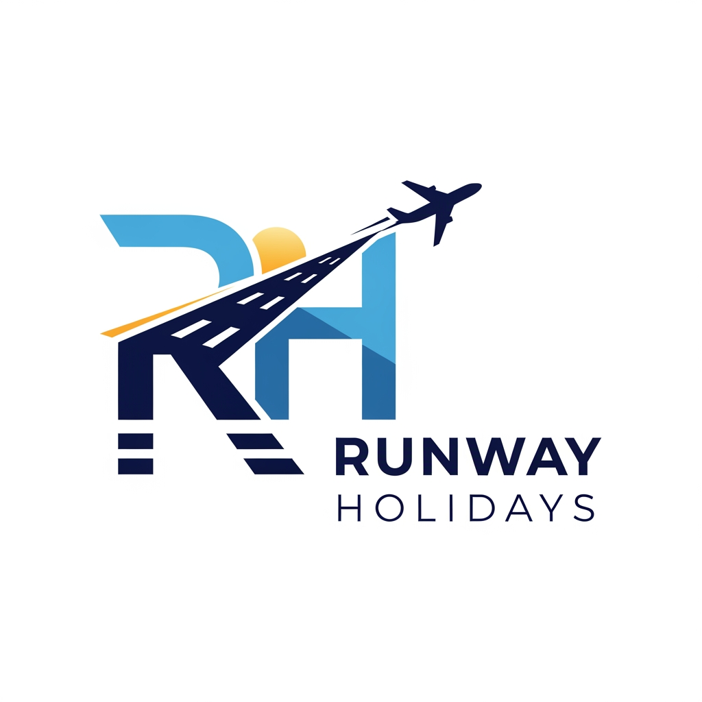 AI Design for create a logo for runway holidays Travel related logo use R& H text