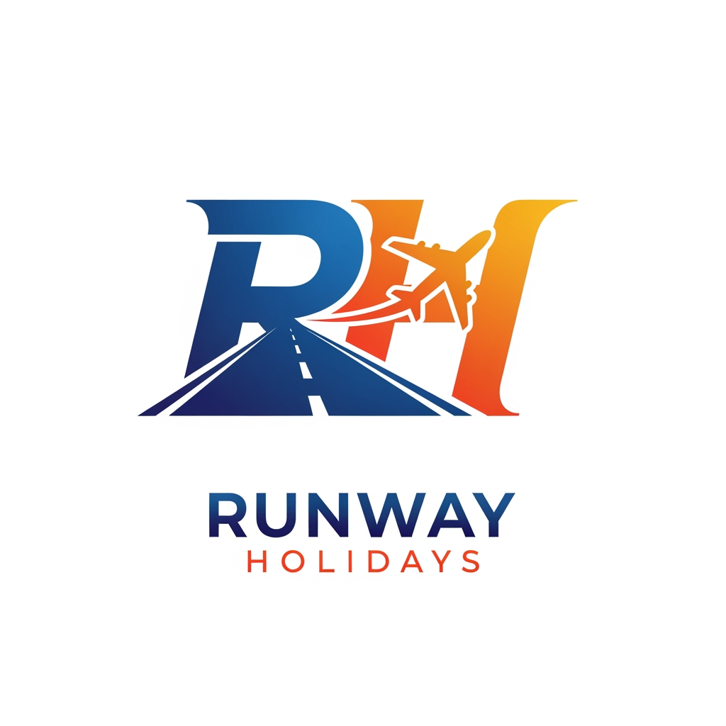AI Design for create a logo for runway holidays Travel related logo use R& H text
