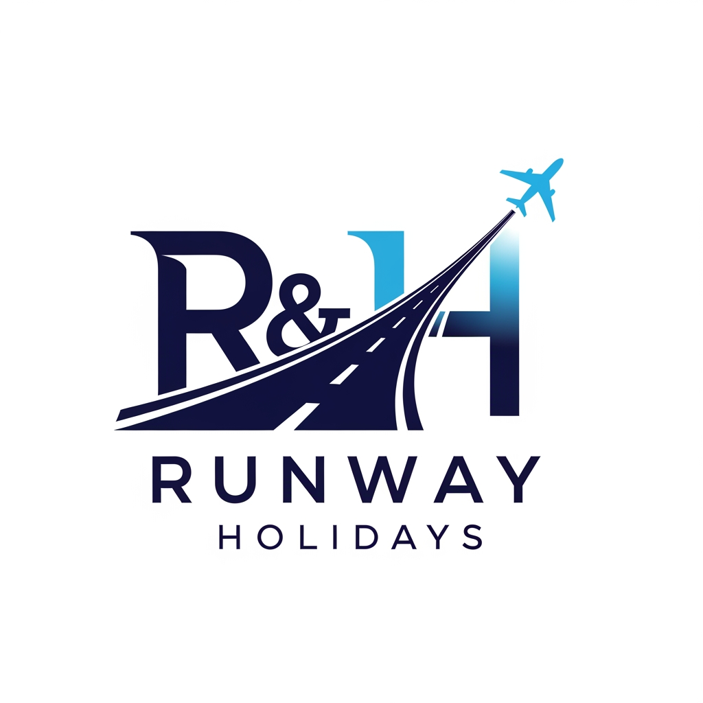 AI Design for create a logo for runway holidays Travel related logo use R& H text