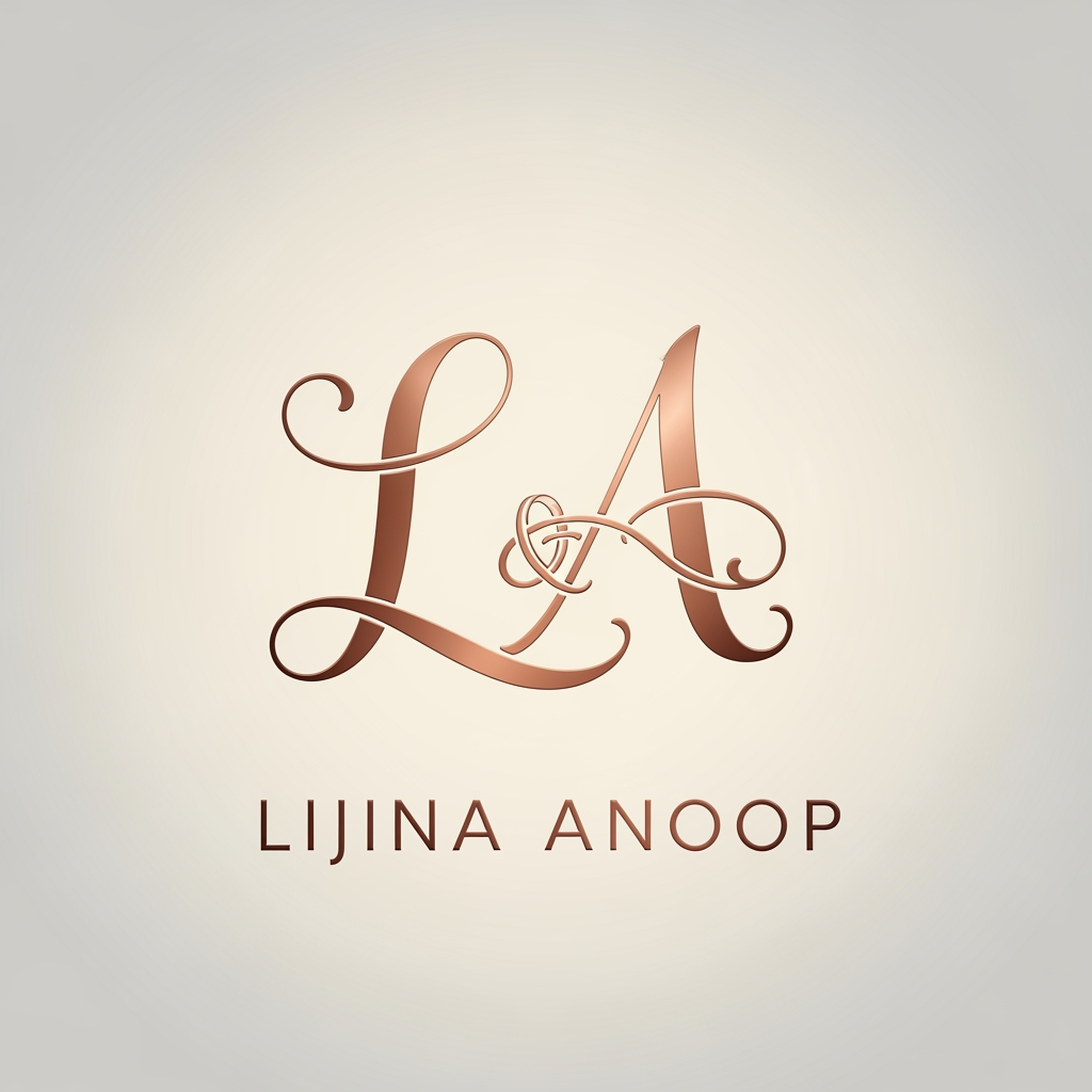 AI Design for LIJINA ANOOP i want to create a unique lettering and logo for our wedding ring naming