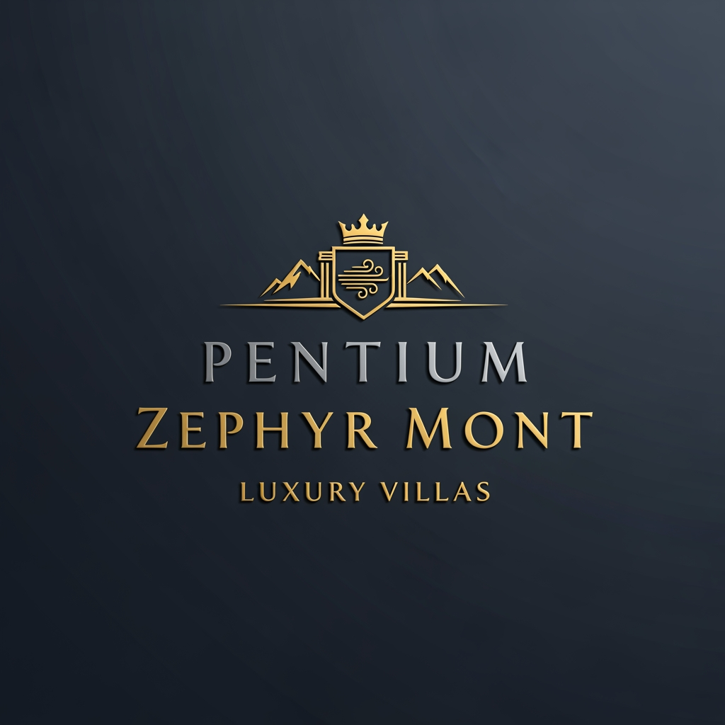 AI Design for I WANT LUXURY TYPE LOGO FOR "PENTIUM ZEPHYR MONT LUXURY VILLAS".