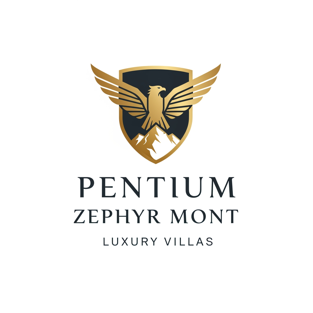 AI Design for I WANT LUXURY TYPE LOGO FOR "PENTIUM ZEPHYR MONT LUXURY VILLAS".
