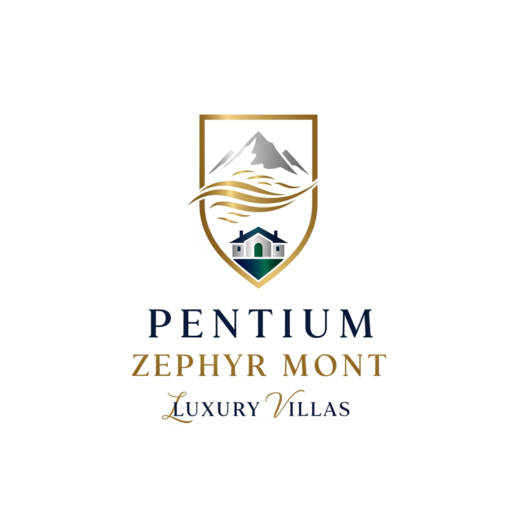 AI Design for I WANT LUXURY TYPE LOGO FOR "PENTIUM ZEPHYR MONT LUXURY VILLAS".