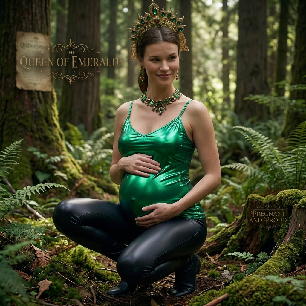 AI Design for she is crouching in a forest