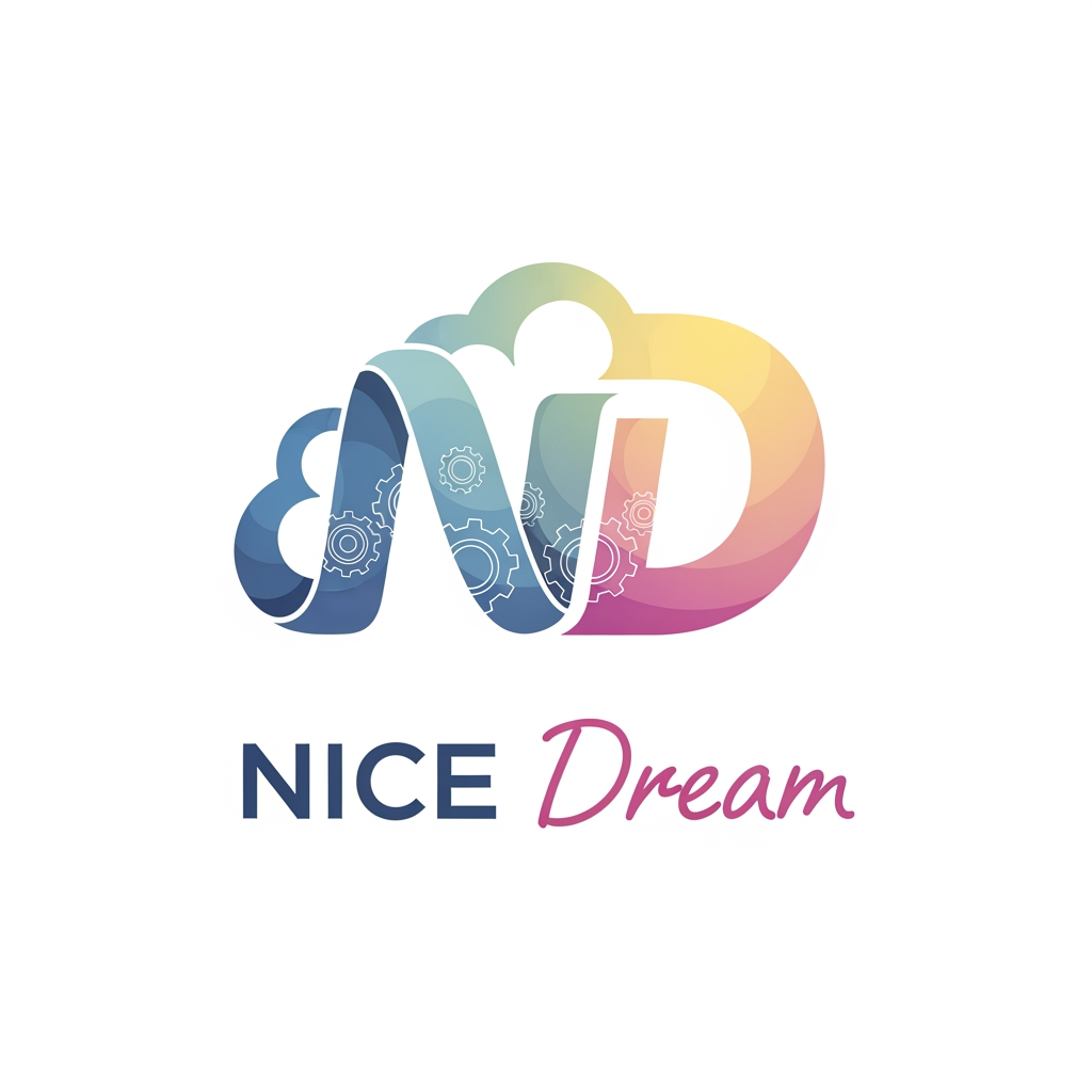 AI Design for create logo "nice dream" . this is my manufakcharing Barend name