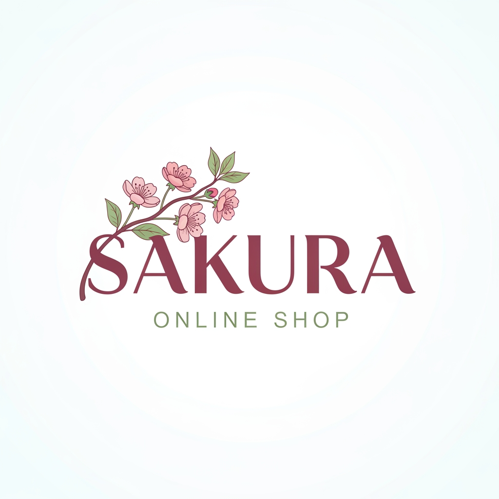 AI Design for Sakura named online shop please make a logo for my brand Sakura. make 6 more