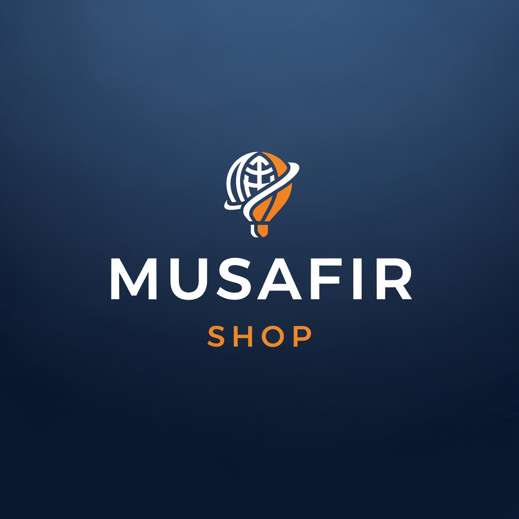 AI Design for Musafir Shop name make a logo