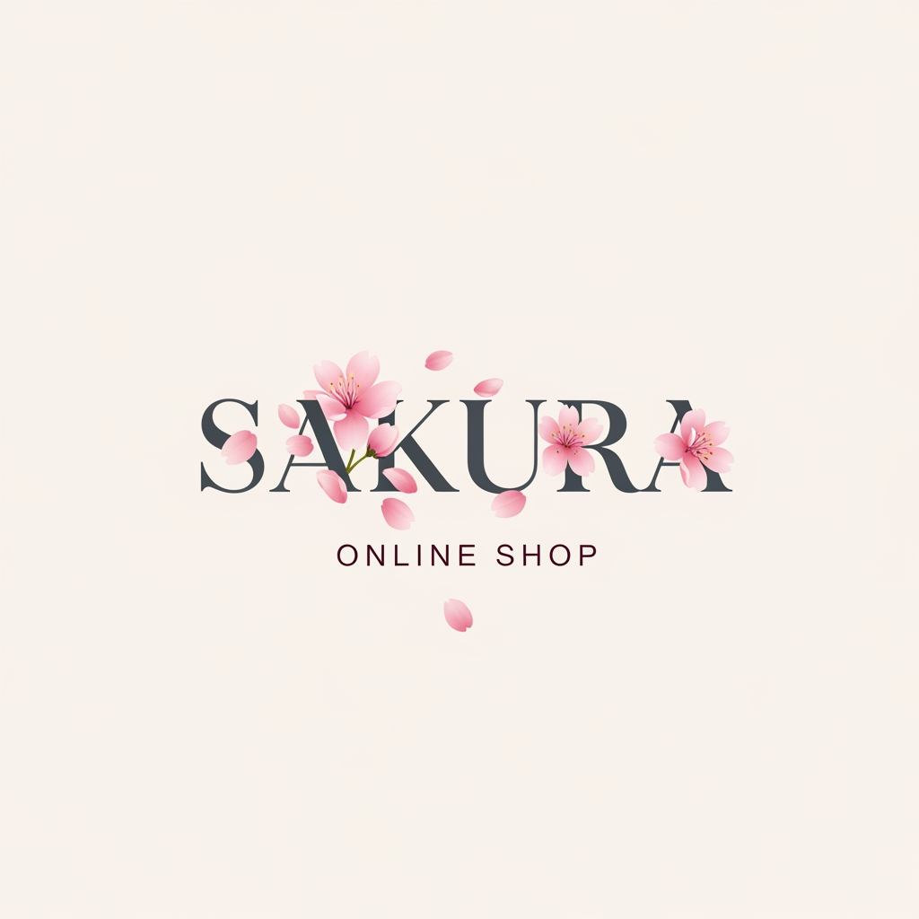 AI Design for Sakura named online shop please make a logo for my brand Sakura