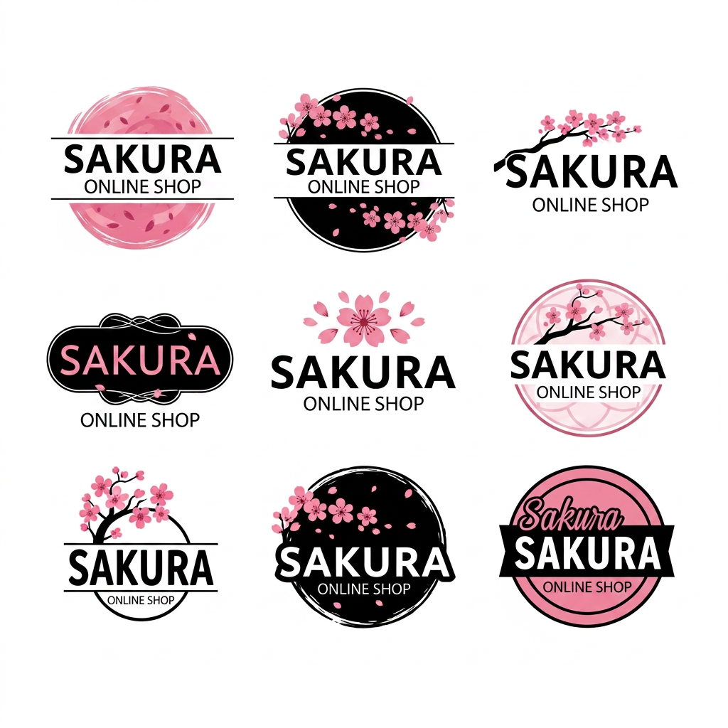 AI Design for Sakura named online shop please make a logo for my brand Sakura.