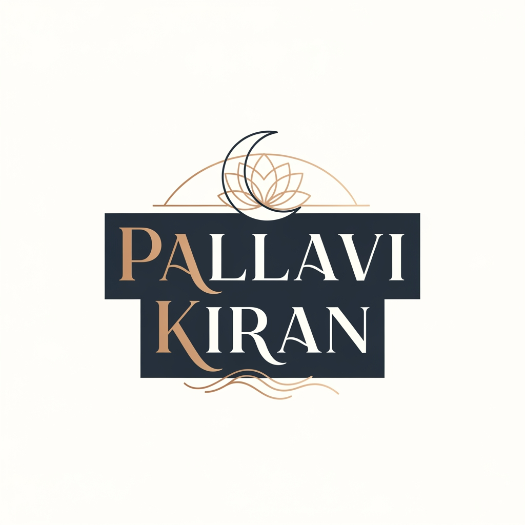 AI Design for i need the logo for the youtube channel for the  with the name pallavi kiran with simple clean rich classy yet astheic