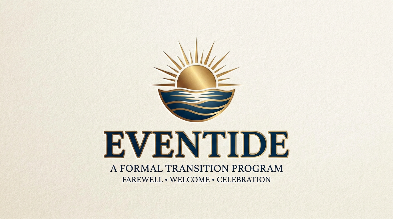 AI Design for task- design a logo for my upcoming programme 




1. Core Event Details

Event Name: EVENTIDE
Purpose: A formal transition program dedicated to giving a farewell to old members and welcoming new leaders, and celebrate the end of year / session 

2. Design & Aesthetics

Style: clean Classic, formal, and eye-catching. It needs , high-end look without looking cheap or overly corporate.

Key Symbol: analysis the word eventide then select s symbol according to this 
Typography:Bold, clean, strong, typography for the word "EVENTIDE".
