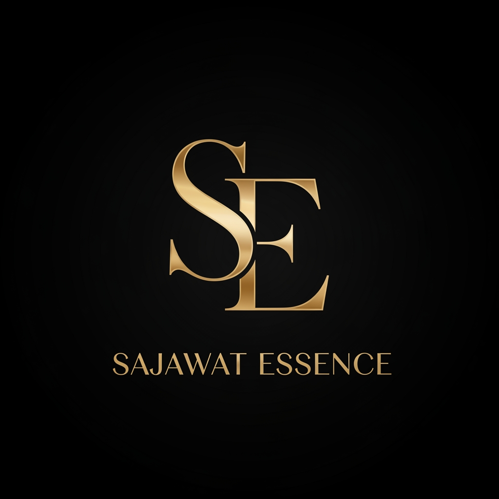 AI Design for Create a premium luxury logo for "Sajawat Essence" featuring the initials "SE" in elegant gold metallic style. Minimalist, sophisticated, feminine, high-end branding, luxury beauty aesthetic, black background, clean lines, professional logo design, suitable for Instagram profile and video watermark, vector style.