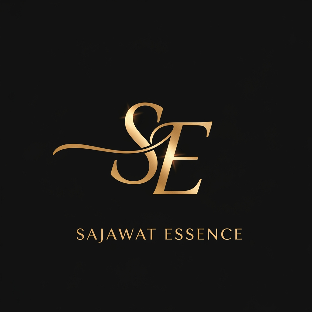 AI Design for Create a premium luxury logo for "Sajawat Essence" featuring the initials "SE" in elegant gold metallic style. Minimalist, sophisticated, feminine, high-end branding, luxury beauty aesthetic, black background, clean lines, professional logo design, suitable for Instagram profile and video watermark, vector style.