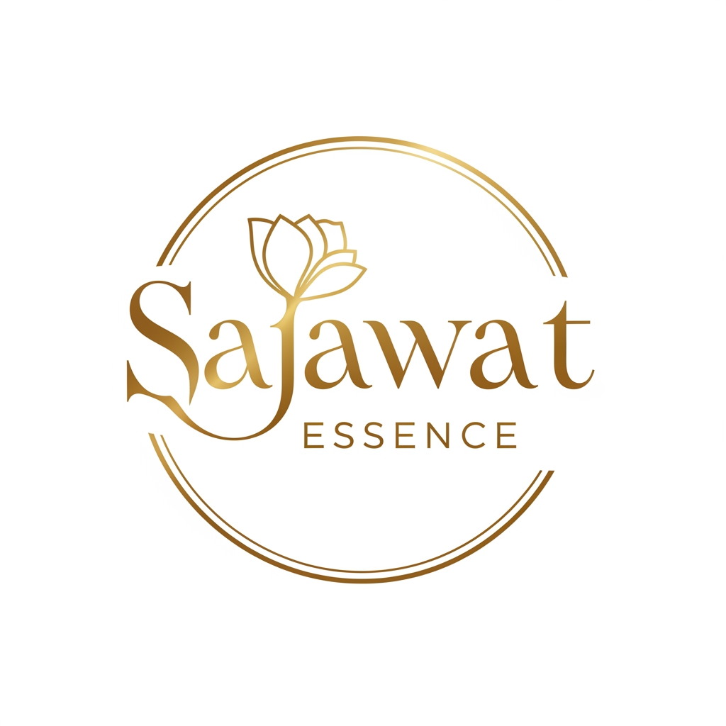 AI Design for create a more luxury and elegant logo for " Sajawat Essence" it should look luxury and stylish and needs to resembles the beauty and i need that in " gold color"
