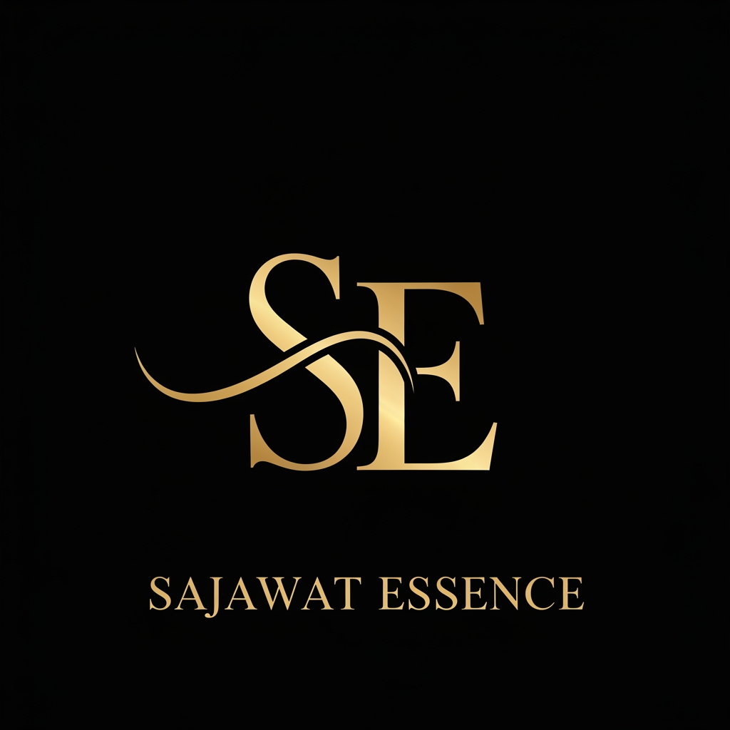 AI Design for Luxury logo for Sajawat Essence, elegant calligraphy letter S flowing into a premium serif letter E, gold metallic finish, minimalist luxury beauty brand, feminine and sophisticated, black background, clean modern monogram, high-end makeup artist branding, premium typography, professional vector logo, simple and elegant, logo only