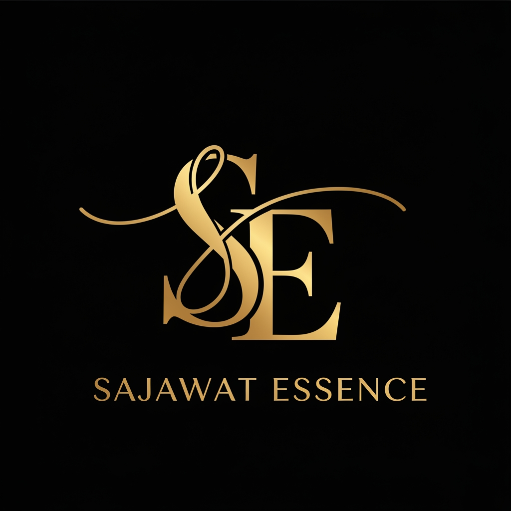 AI Design for Luxury logo for Sajawat Essence, elegant calligraphy letter S flowing into a premium serif letter E, gold metallic finish, minimalist luxury beauty brand, feminine and sophisticated, black background, clean modern monogram, high-end makeup artist branding, premium typography, professional vector logo, simple and elegant, logo only