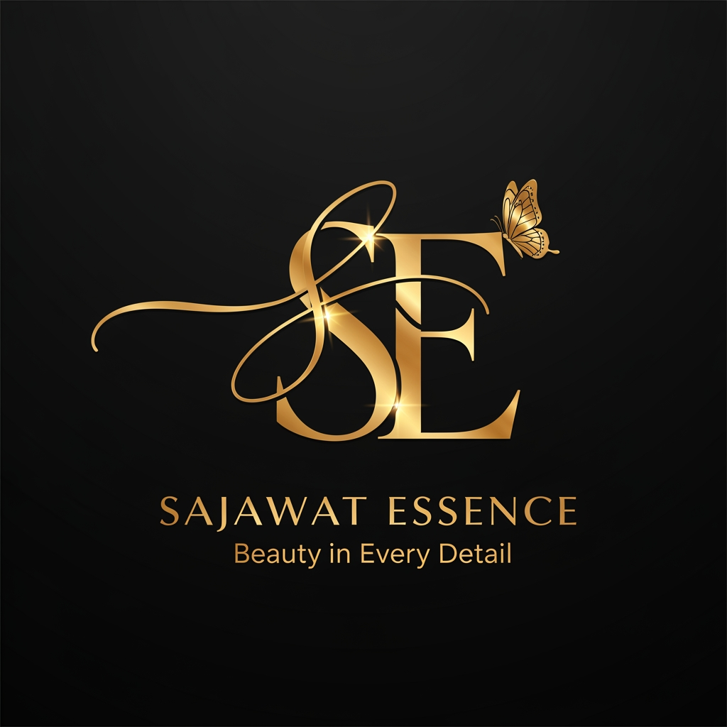 AI Design for Create an elegant luxury logo for "Sajawat Essence" featuring a stylish handwritten calligraphy letter "S" flowing gracefully into a sophisticated serif letter "E". Add a small delicate butterfly sitting on the top corner of the monogram. Premium metallic gold finish with subtle highlights and realistic gold foil effect.
Minimalist beauty brand aesthetic, feminine, luxurious, refined, high-end makeup and beauty industry style. Clean composition, professional branding, black matte background, soft luxury glow, premium typography.
Brand Name: SAJAWAT ESSENCE
Tagline: Beauty in Every Detail
Luxury beauty salon logo, elegant makeup artist branding, modern feminine luxury, vector style, logo only, centered composition, Instagram profile suitable, video watermark suitable, square format (1:1), no mockup, no business card.