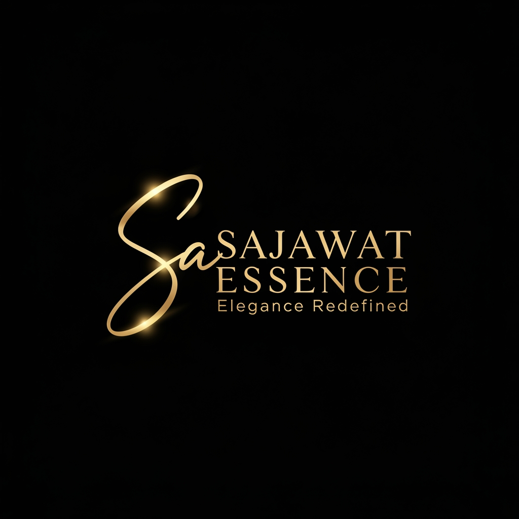 AI Design for Create an ultra-luxury beauty artist logo for "Sajawat Essence". Elegant handwritten signature-style letter "S" combined with a refined luxury typography. Sophisticated feminine aesthetic, premium beauty and makeup artist branding, minimalist yet memorable.
Metallic gold foil finish, soft luxury glow, graceful flowing lines, high-end fashion and beauty industry style. Clean composition, modern luxury, timeless elegance, exclusive branding.
Text: SAJAWAT ESSENCE
Tagline: Elegance Redefined
Designed for Instagram reels, beauty content, makeup artist branding, luxury watermark, profile picture, and intro animation. Black background, premium gold details, logo only, no mockup, no business card, no frame, no border, no leaves, no butterfly, no crown.
Inspired by luxury beauty influencers, signature-style branding, aesthetic, classy, feminine, premium and professional.