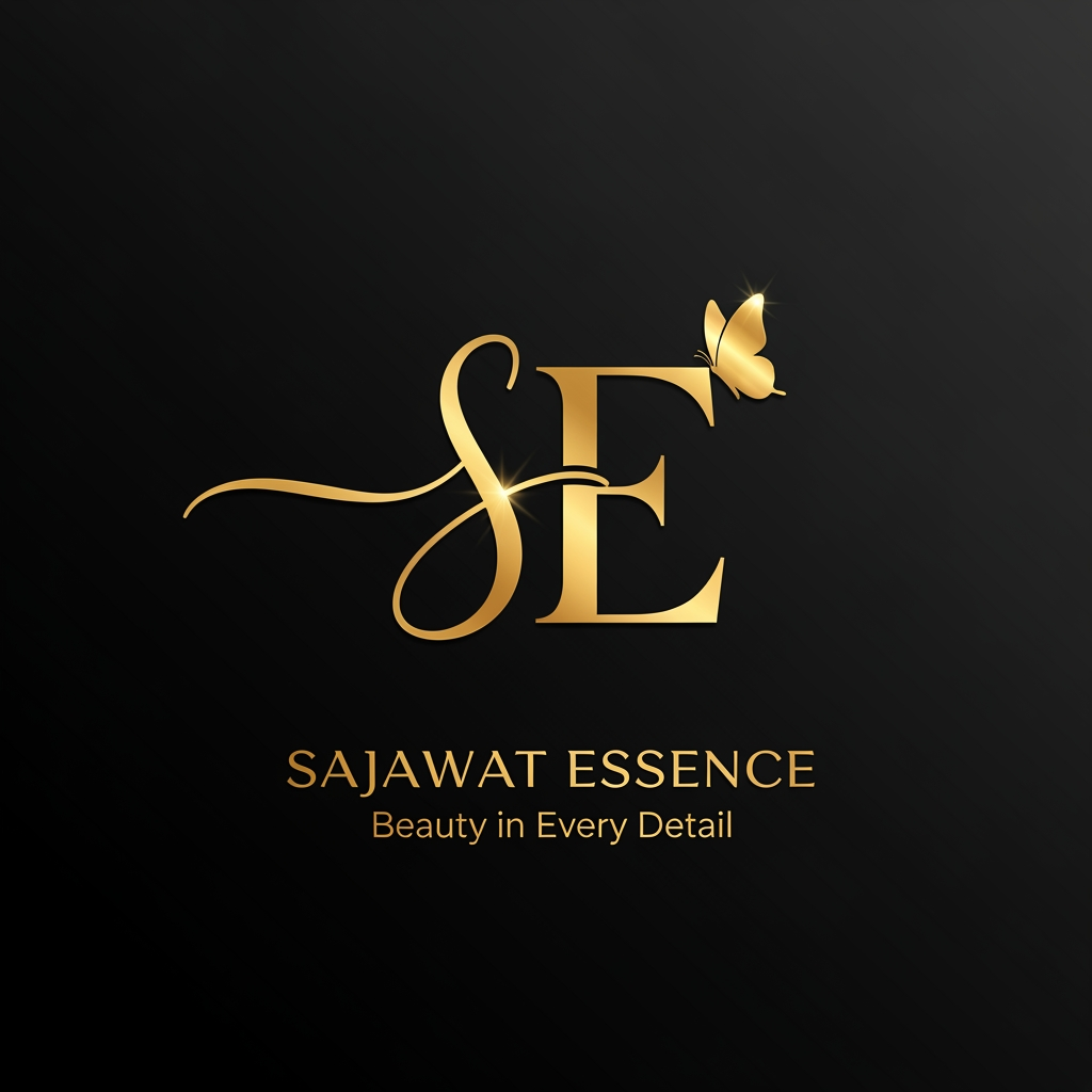 AI Design for Create an elegant luxury logo for "Sajawat Essence" featuring a stylish handwritten calligraphy letter "S" flowing gracefully into a sophisticated serif letter "E". Add a small delicate butterfly sitting on the top corner of the monogram. Premium metallic gold finish with subtle highlights and realistic gold foil effect.
Minimalist beauty brand aesthetic, feminine, luxurious, refined, high-end makeup and beauty industry style. Clean composition, professional branding, black matte background, soft luxury glow, premium typography.
Brand Name: SAJAWAT ESSENCE
Tagline: Beauty in Every Detail
Luxury beauty salon logo, elegant makeup artist branding, modern feminine luxury, vector style, logo only, centered composition, Instagram profile suitable, video watermark suitable, square format (1:1), no mockup, no business card.