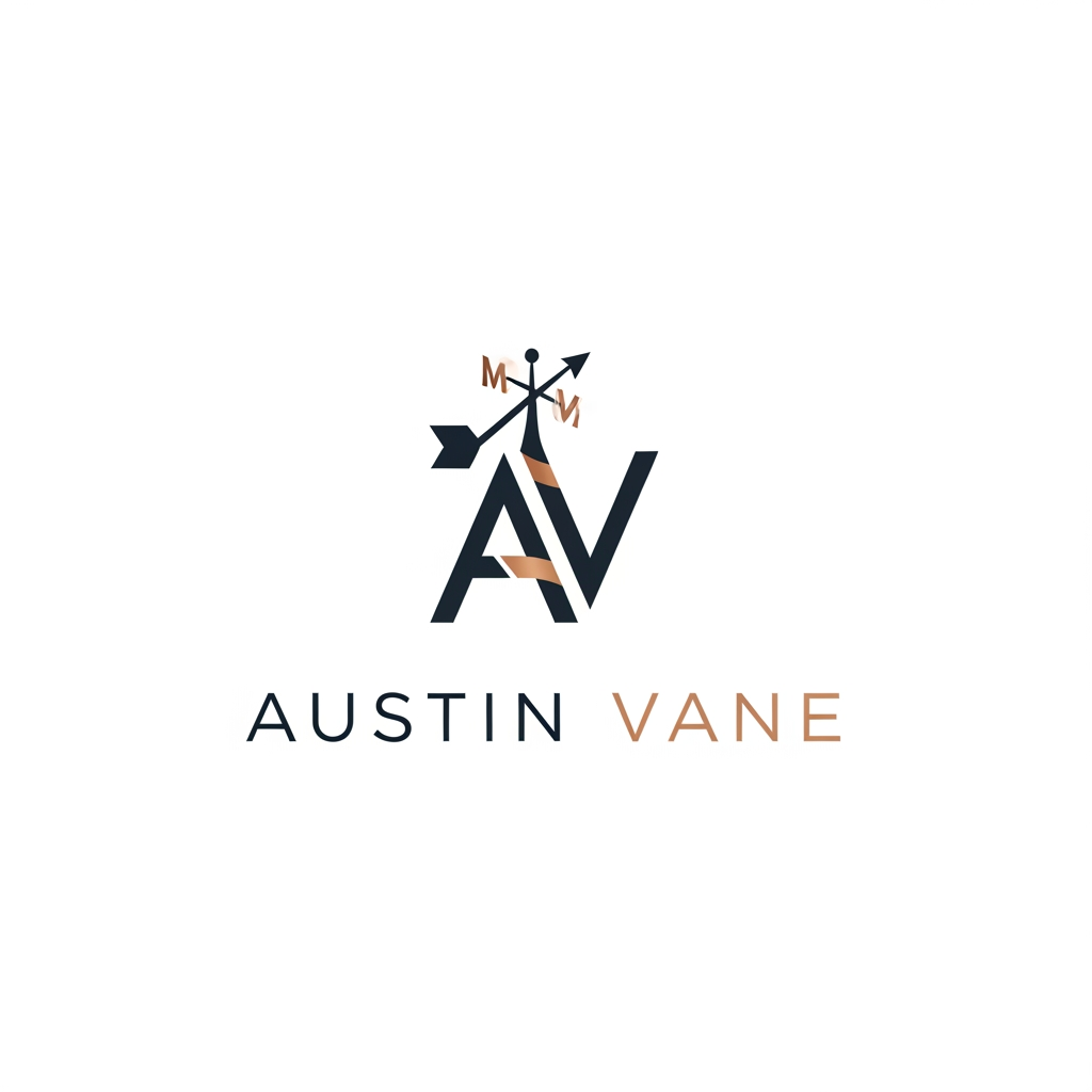 AI Design for My brand name is "AUSTIN VANE" please help me to make my brand logo not that type AV make like symbols