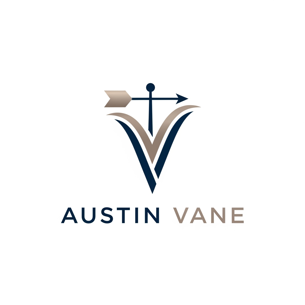 AI Design for My brand name is "AUSTIN VANE" please help me to make my brand logo not that type AV make like symbols