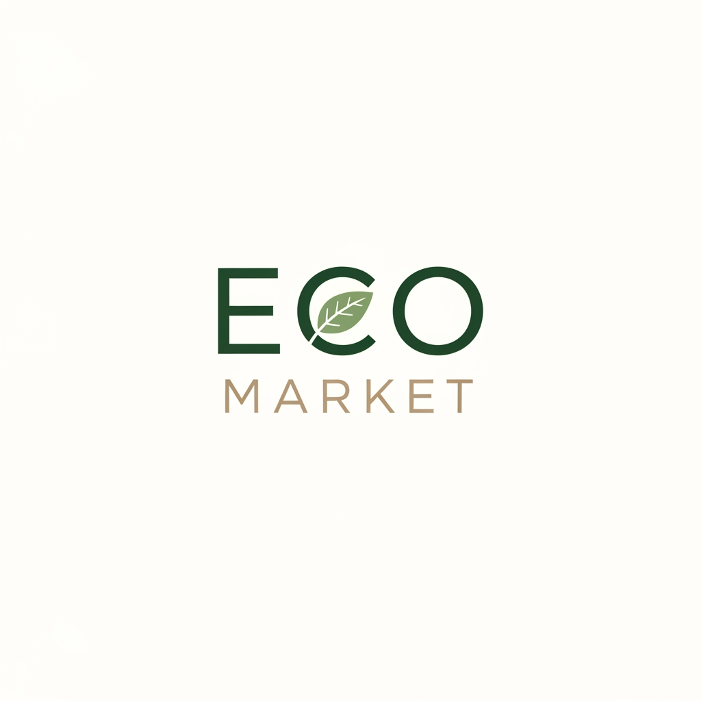 AI Design for ECO MARKET LOGO ONLY TEXT USE