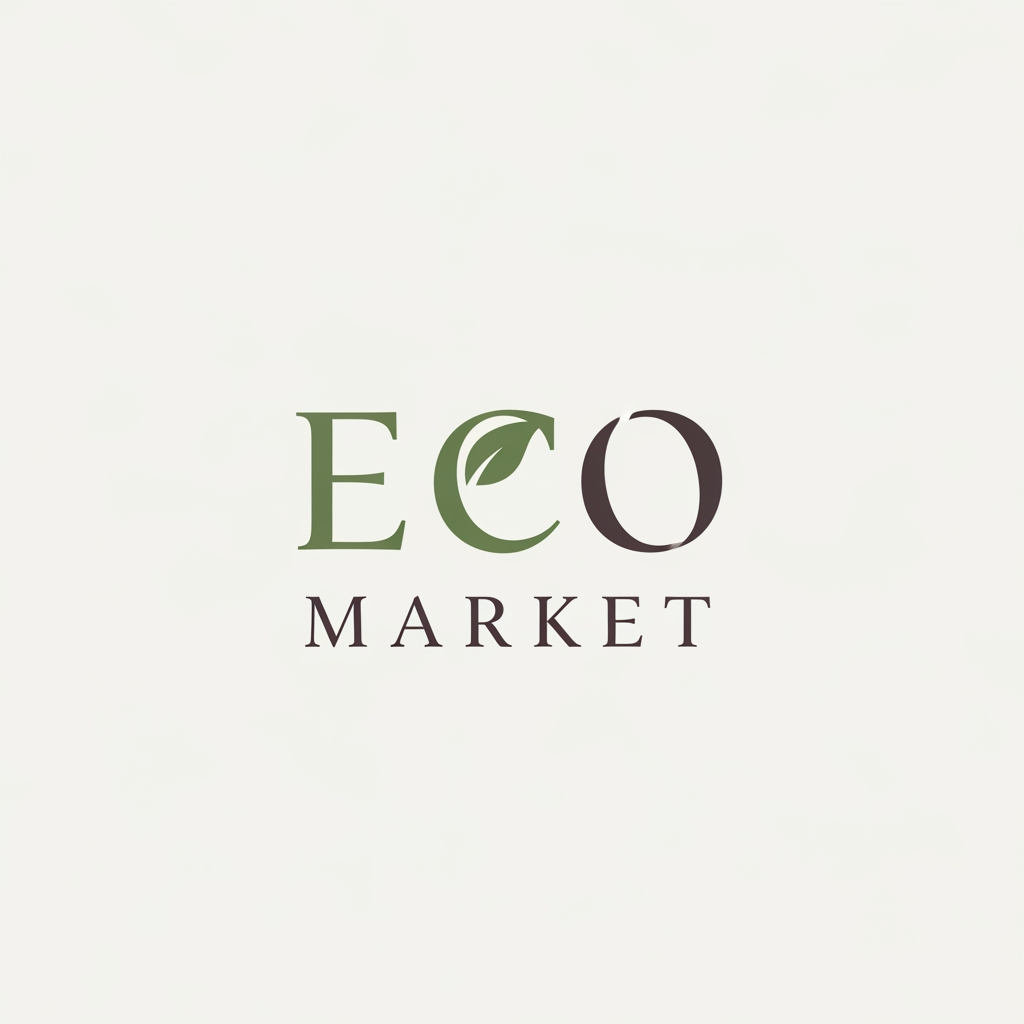 AI Design for ECO MARKET LOGO ONLY TEXT USE