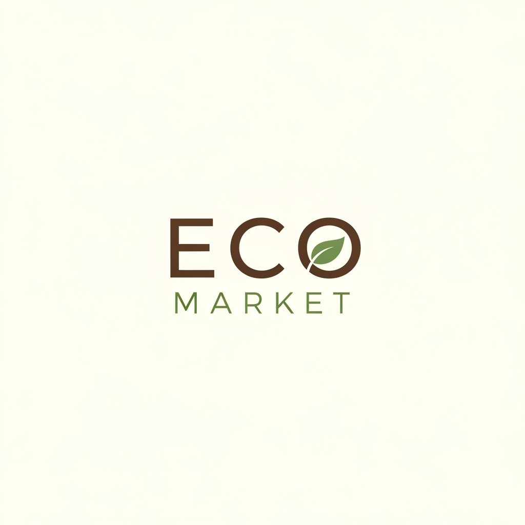 AI Design for ECO MARKET LOGO ONLY TEXT USE