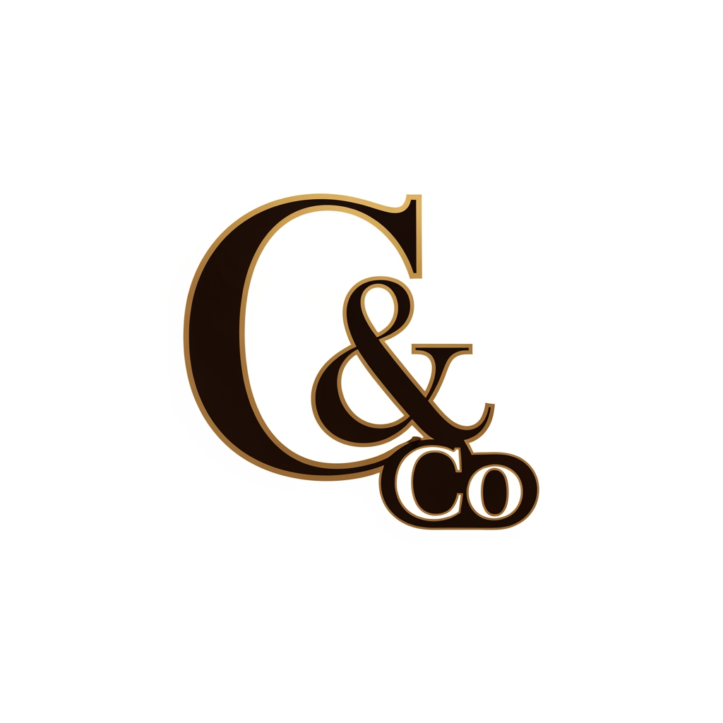 AI Design for make a unique monogram logo with 'Crumb & Co' for a luxury bakery shop with a bold font style