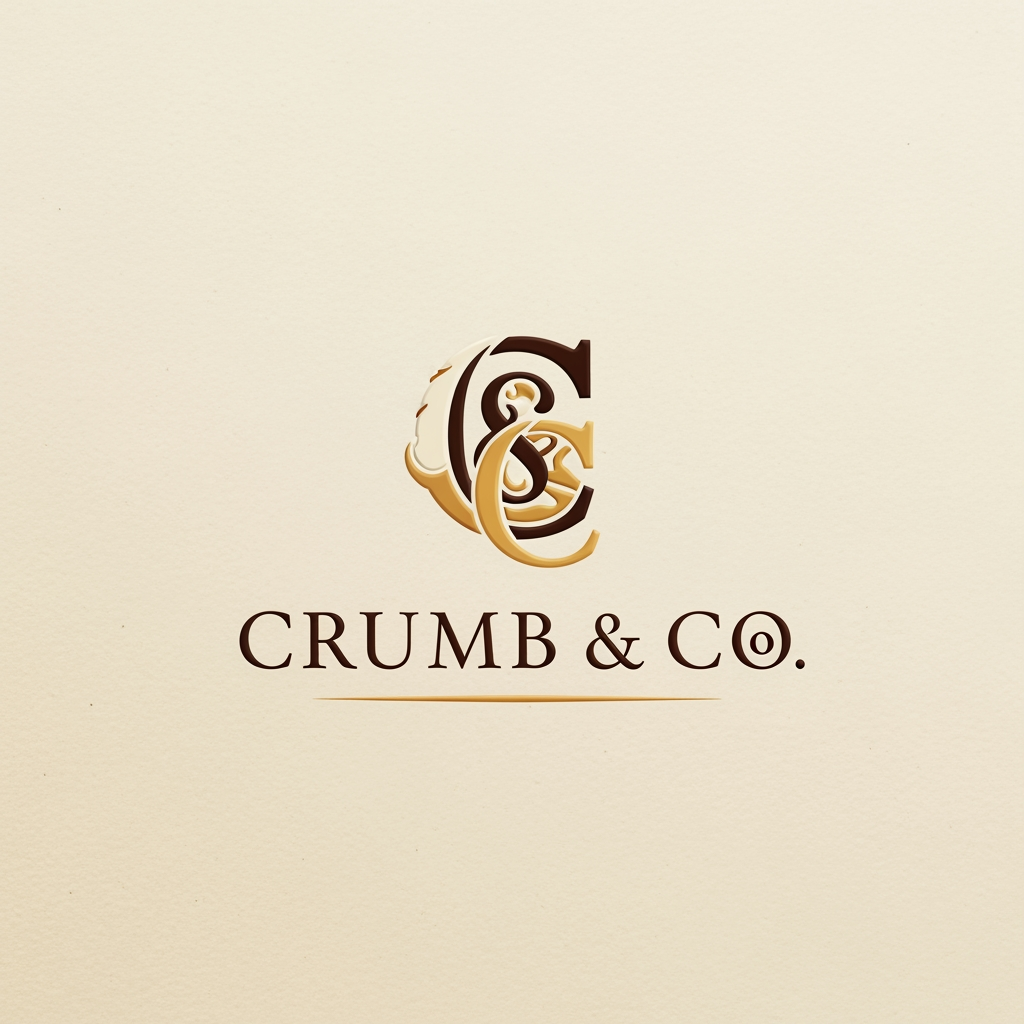 AI Design for make a monogram logo with 'Crumb & Co' for a luxury bakery shop