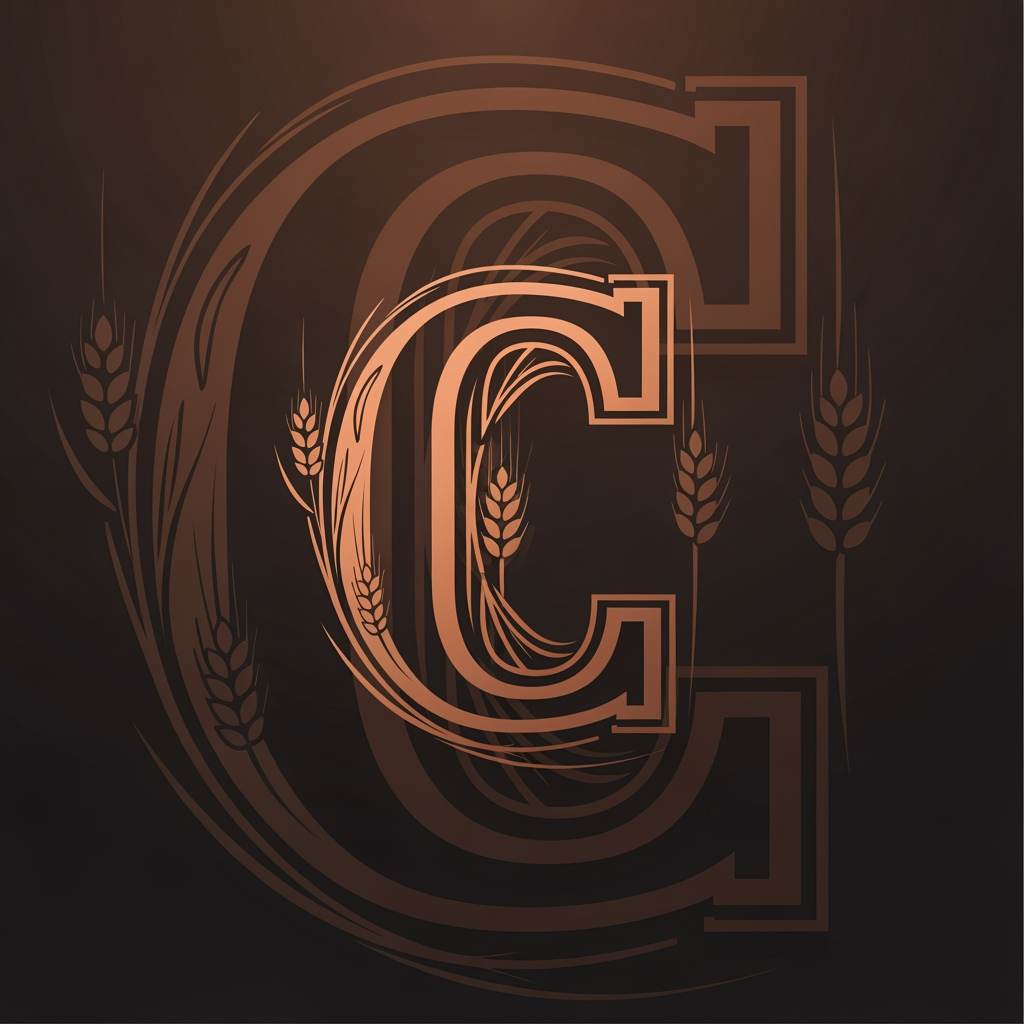 AI Design for make a unique monogram logo with 'C' for a luxury bakery shop with a bold font style