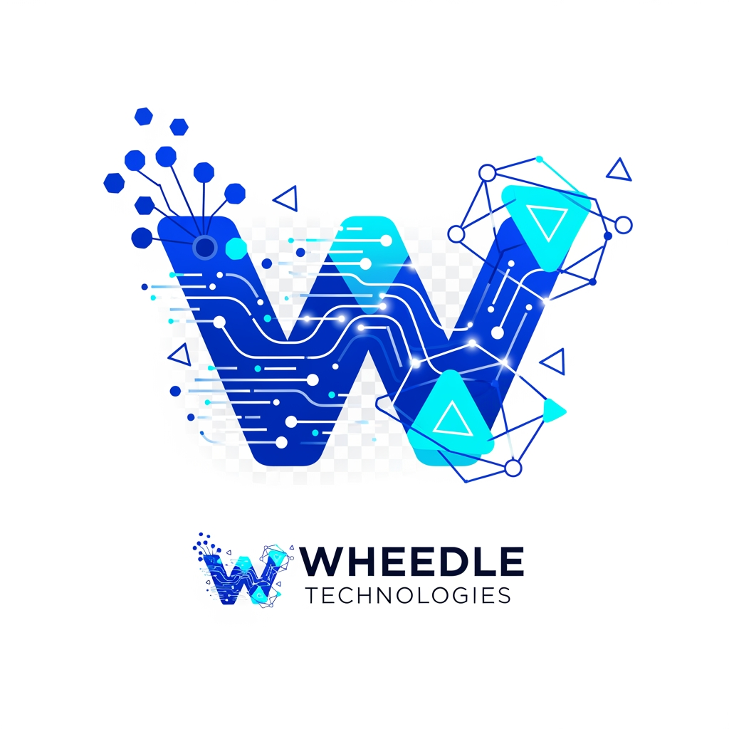 AI Design for design a unique and modern animated logo for Wheedle Technologies, an AI automation and workflow optimization company. The logo should feel innovative, intelligent, and premium, matching the illustration style used on the Wheedle Technologies website. Create an abstract letter "W" formed using connected nodes, flowing data lines, and AI-inspired geometric shapes.
Color Palette:
Electric Blue (#2563EB)
Cyan (#06B6D4)
White background or transparent background option.
