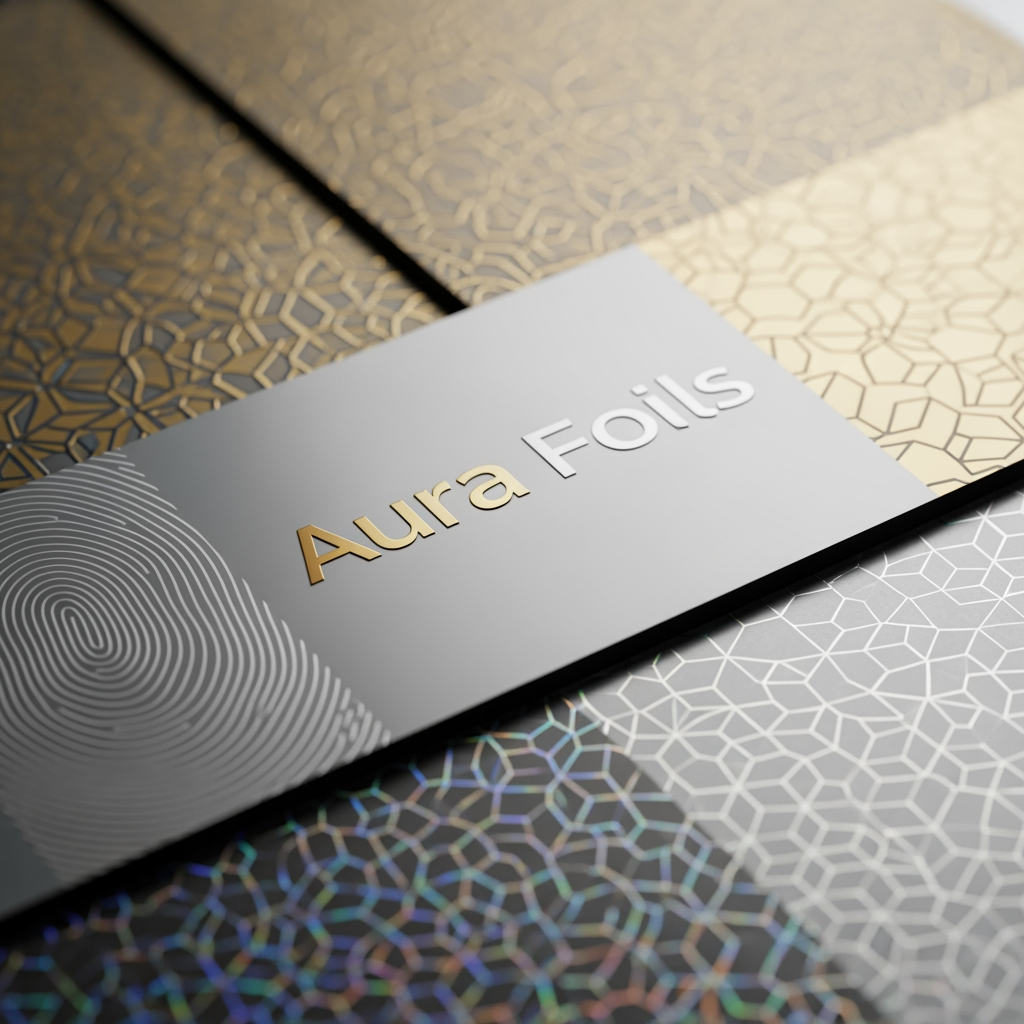 AI Design for My business food packaging foils production I want Logo "Aura Foils"