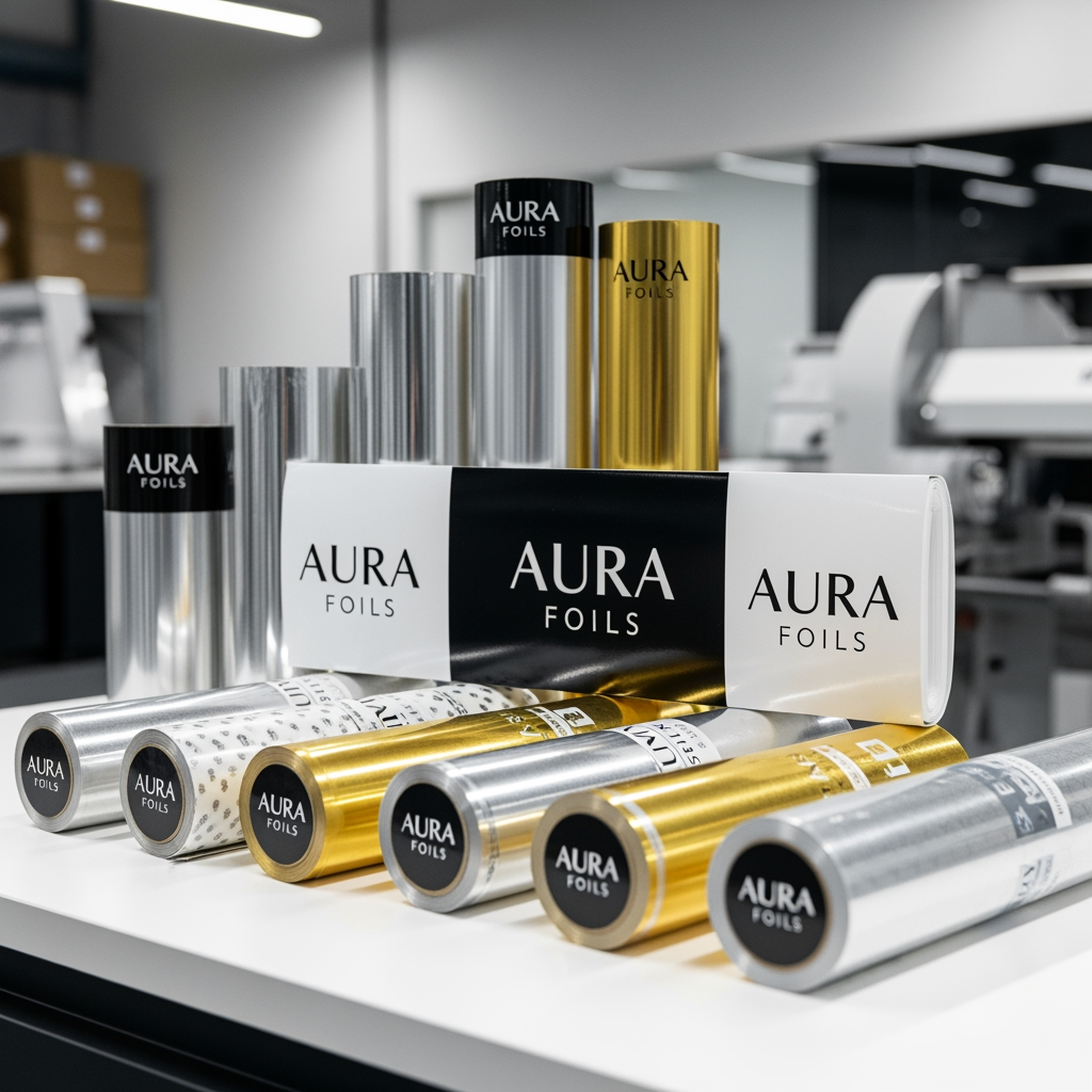 AI Design for My business food packaging foils production I want Logo "Aura Foils"
