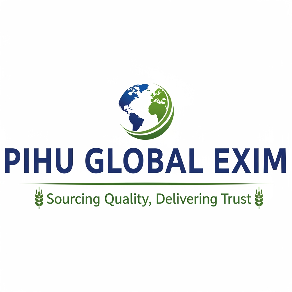 AI Design for 🌐 PIHU GLOBAL EXIM
─── 🌾 Sourcing Quality, Delivering Trust 🌾 ───
આ લોગોની ખાસિયતો:
PIHU GLOBAL EXIM: આ મુખ્ય નામ છે જેને તમારે હંમેશા બોલ્ડ અને થોડા મોટા અક્ષરોમાં રાખવાનું છે (શક્ય હોય તો ડાર્ક બ્લુ કે ગ્રીન કલરમાં).
🌐 (ગ્લોબ/પૃથ્વીનો ગોળો): આ ચિહ્ન દર્શાવે છે કે તમારો બિઝનેસ ઇન્ટરનેશનલ લેવલનો છે.
🌾 Sourcing Quality, Delivering Trust: આ તમારી કંપનીની ટેગલાઈન (સ્લોગન) છે. જેનો અર્થ થાય છે: "અમે ક્વોલિટી શોધીએ છીએ અને ભરોસો પહોંચાડીએ છીએ." આ વાંચીને વિદેશી બાયરને તમારા પર વિશ્વાસ બેસશે.