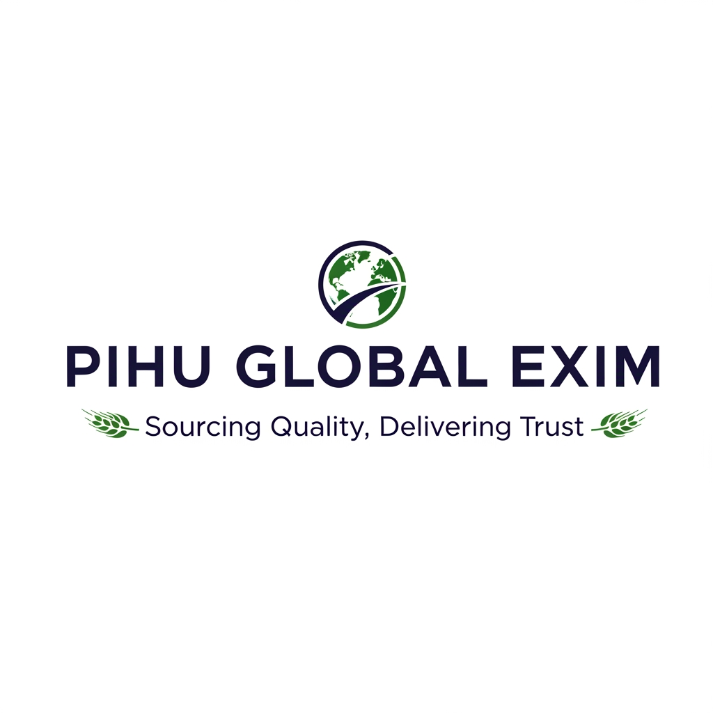AI Design for 🌐 PIHU GLOBAL EXIM
─── 🌾 Sourcing Quality, Delivering Trust 🌾 ───
આ લોગોની ખાસિયતો:
PIHU GLOBAL EXIM: આ મુખ્ય નામ છે જેને તમારે હંમેશા બોલ્ડ અને થોડા મોટા અક્ષરોમાં રાખવાનું છે (શક્ય હોય તો ડાર્ક બ્લુ કે ગ્રીન કલરમાં).
🌐 (ગ્લોબ/પૃથ્વીનો ગોળો): આ ચિહ્ન દર્શાવે છે કે તમારો બિઝનેસ ઇન્ટરનેશનલ લેવલનો છે.
🌾 Sourcing Quality, Delivering Trust: આ તમારી કંપનીની ટેગલાઈન (સ્લોગન) છે. જેનો અર્થ થાય છે: "અમે ક્વોલિટી શોધીએ છીએ અને ભરોસો પહોંચાડીએ છીએ." આ વાંચીને વિદેશી બાયરને તમારા પર વિશ્વાસ બેસશે.