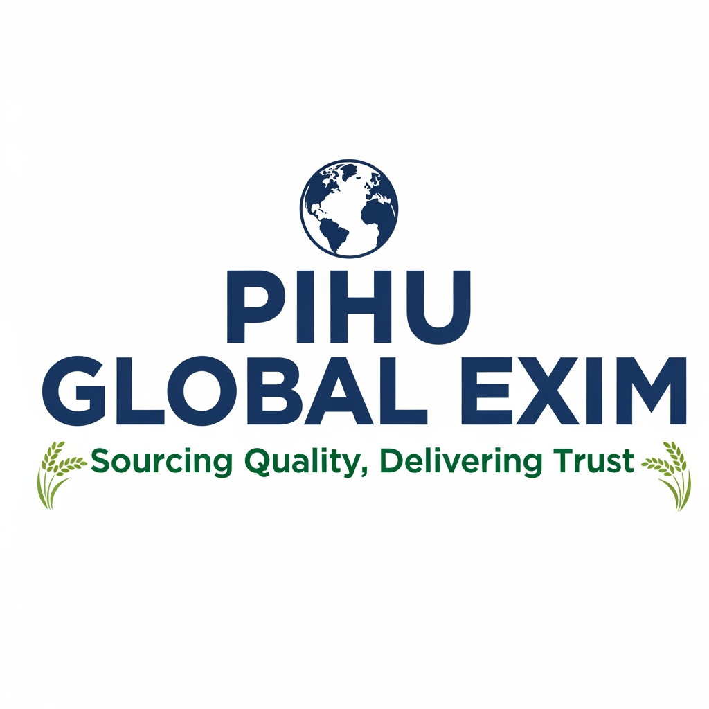 AI Design for 🌐 PIHU GLOBAL EXIM
─── 🌾 Sourcing Quality, Delivering Trust 🌾 ───
આ લોગોની ખાસિયતો:
PIHU GLOBAL EXIM: આ મુખ્ય નામ છે જેને તમારે હંમેશા બોલ્ડ અને થોડા મોટા અક્ષરોમાં રાખવાનું છે (શક્ય હોય તો ડાર્ક બ્લુ કે ગ્રીન કલરમાં).
🌐 (ગ્લોબ/પૃથ્વીનો ગોળો): આ ચિહ્ન દર્શાવે છે કે તમારો બિઝનેસ ઇન્ટરનેશનલ લેવલનો છે.
🌾 Sourcing Quality, Delivering Trust: આ તમારી કંપનીની ટેગલાઈન (સ્લોગન) છે. જેનો અર્થ થાય છે: "અમે ક્વોલિટી શોધીએ છીએ અને ભરોસો પહોંચાડીએ છીએ." આ વાંચીને વિદેશી બાયરને તમારા પર વિશ્વાસ બેસશે.