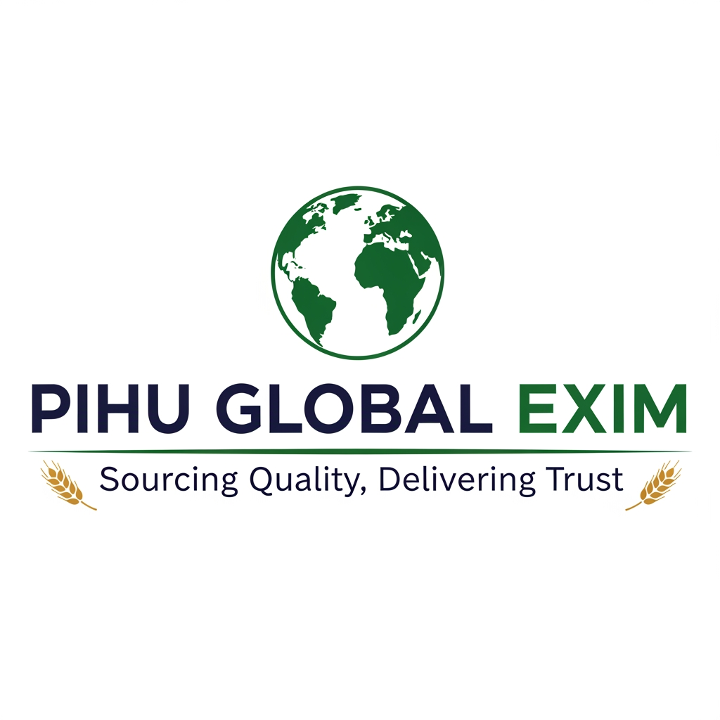 AI Design for 🌐 PIHU GLOBAL EXIM
─── 🌾 Sourcing Quality, Delivering Trust 🌾 ───
આ લોગોની ખાસિયતો:
PIHU GLOBAL EXIM: આ મુખ્ય નામ છે જેને તમારે હંમેશા બોલ્ડ અને થોડા મોટા અક્ષરોમાં રાખવાનું છે (શક્ય હોય તો ડાર્ક બ્લુ કે ગ્રીન કલરમાં).
🌐 (ગ્લોબ/પૃથ્વીનો ગોળો): આ ચિહ્ન દર્શાવે છે કે તમારો બિઝનેસ ઇન્ટરનેશનલ લેવલનો છે.
🌾 Sourcing Quality, Delivering Trust: આ તમારી કંપનીની ટેગલાઈન (સ્લોગન) છે. જેનો અર્થ થાય છે: "અમે ક્વોલિટી શોધીએ છીએ અને ભરોસો પહોંચાડીએ છીએ." આ વાંચીને વિદેશી બાયરને તમારા પર વિશ્વાસ બેસશે.