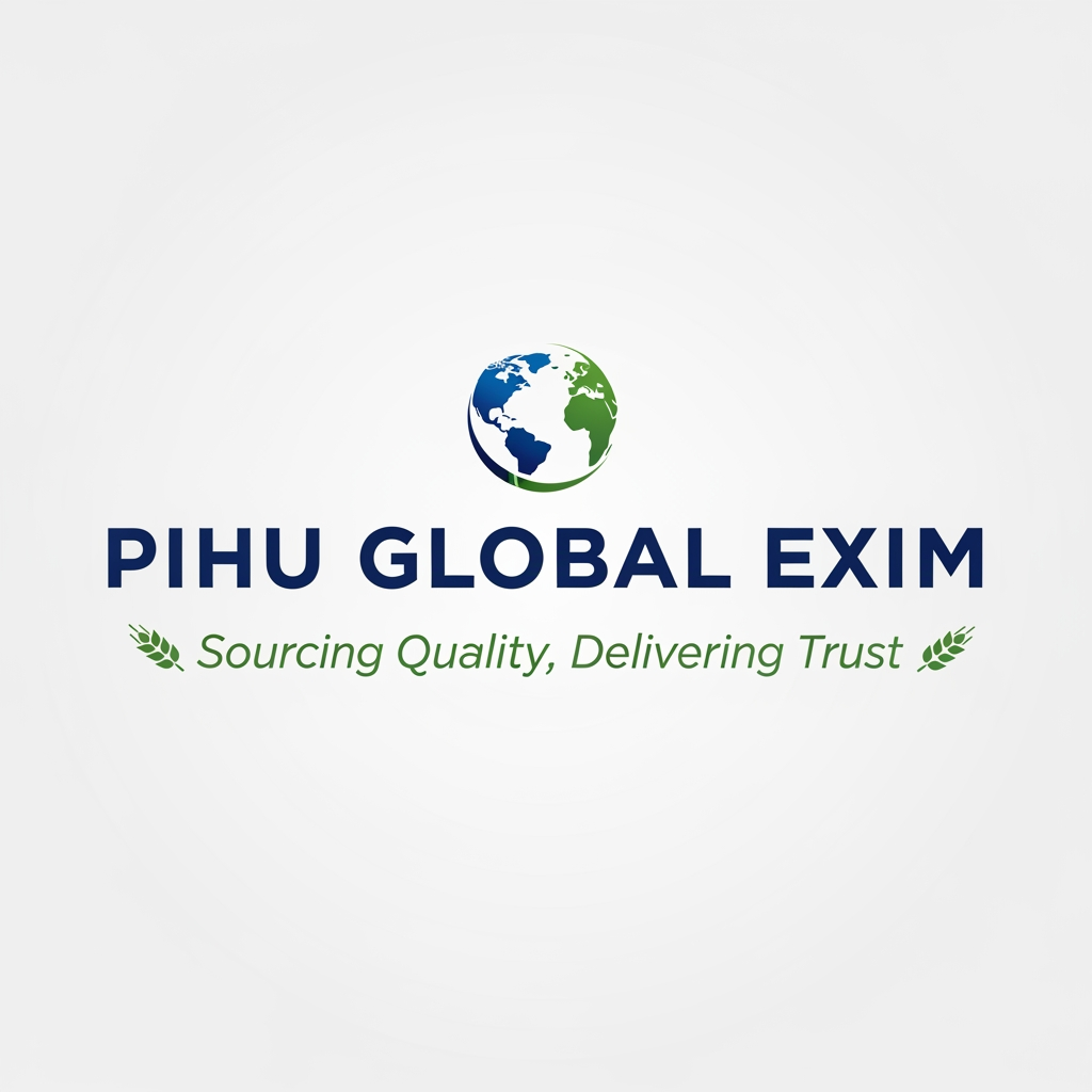 AI Design for 🌐 PIHU GLOBAL EXIM
─── 🌾 Sourcing Quality, Delivering Trust 🌾 ───
આ લોગોની ખાસિયતો:
PIHU GLOBAL EXIM: આ મુખ્ય નામ છે જેને તમારે હંમેશા બોલ્ડ અને થોડા મોટા અક્ષરોમાં રાખવાનું છે (શક્ય હોય તો ડાર્ક બ્લુ કે ગ્રીન કલરમાં).
🌐 (ગ્લોબ/પૃથ્વીનો ગોળો): આ ચિહ્ન દર્શાવે છે કે તમારો બિઝનેસ ઇન્ટરનેશનલ લેવલનો છે.
🌾 Sourcing Quality, Delivering Trust: આ તમારી કંપનીની ટેગલાઈન (સ્લોગન) છે. જેનો અર્થ થાય છે: "અમે ક્વોલિટી શોધીએ છીએ અને ભરોસો પહોંચાડીએ છીએ." આ વાંચીને વિદેશી બાયરને તમારા પર વિશ્વાસ બેસશે.