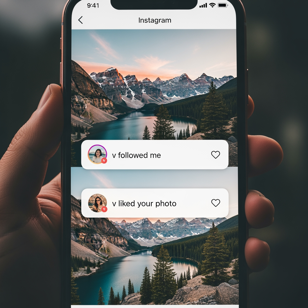 AI Design for create v followed me on instagram and liked my photo