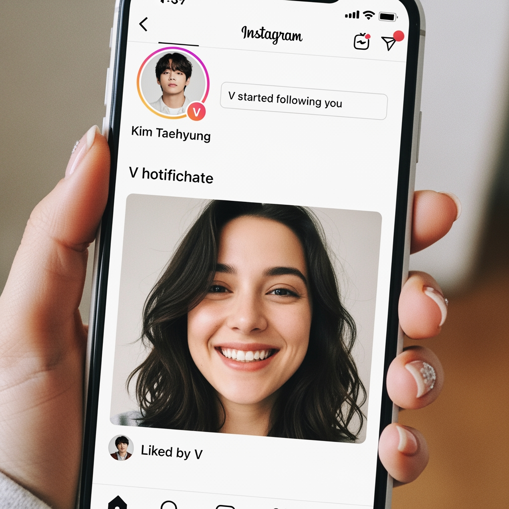 AI Design for create celeberity v followed me (girl) on instagram and liked my photo orginal look