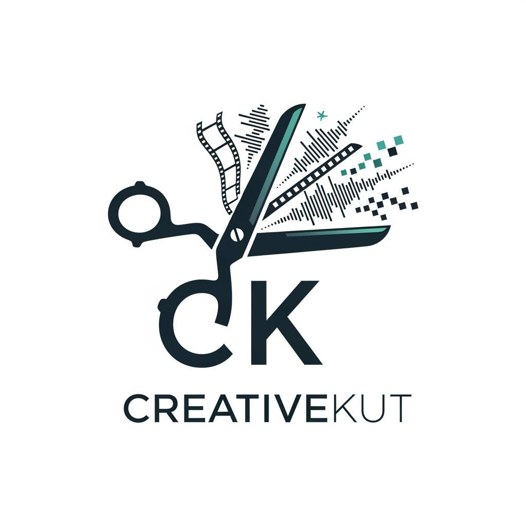 AI Design for i want to create a logo for my project "CreativeKut" i want your help to design it
i need the logo in more profeshnal way
as it is a editing app . i want the logo to represent it
make the logo like a sicesser and cutting and editing theme
i want the letters ck to be visivle