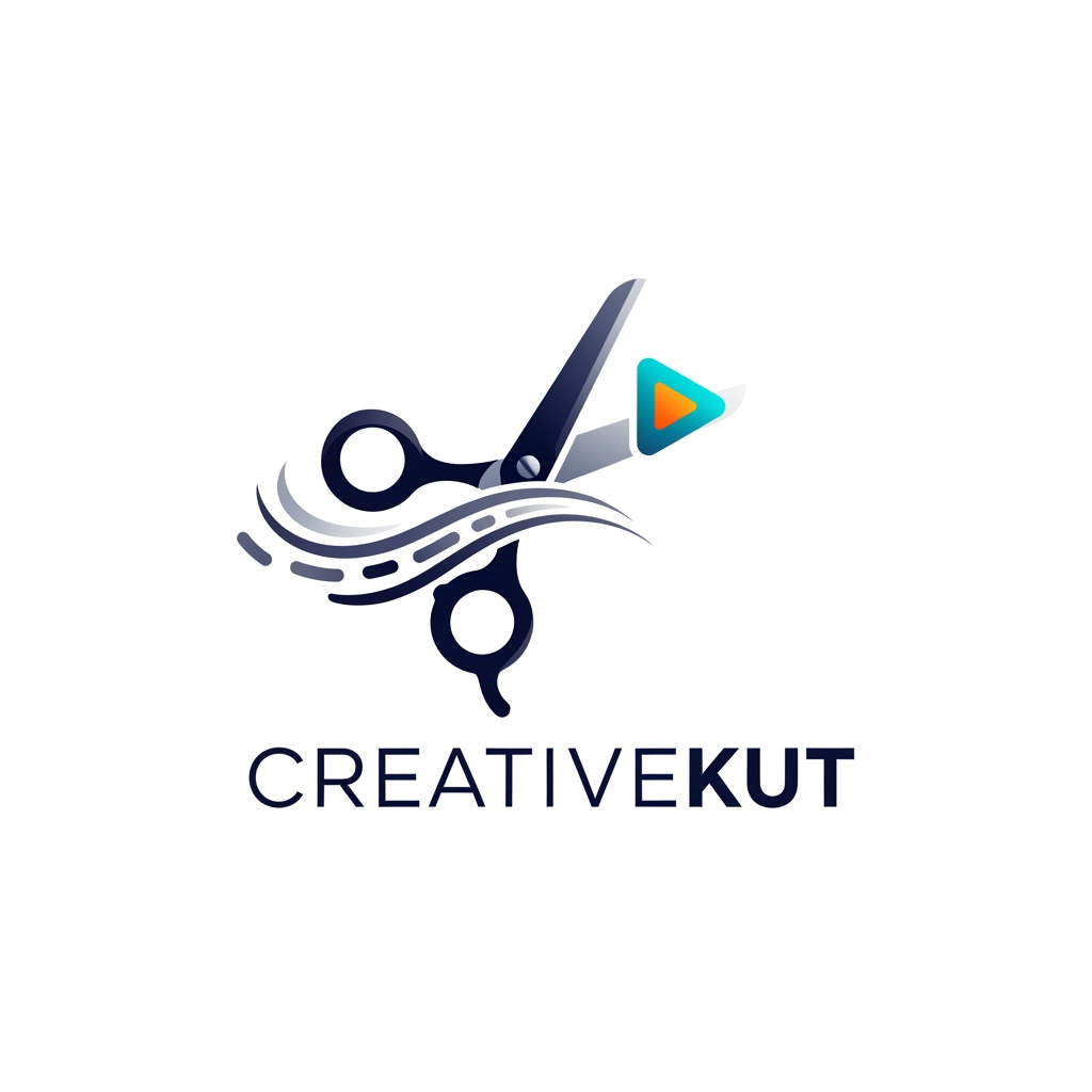 AI Design for i want to create a logo for my project "CreativeKut" i want your help to design it
i need the logo in more profeshnal way
as it is a editing app . i want the logo to represent it
make the logo like a sicesser and cutting and editing theme