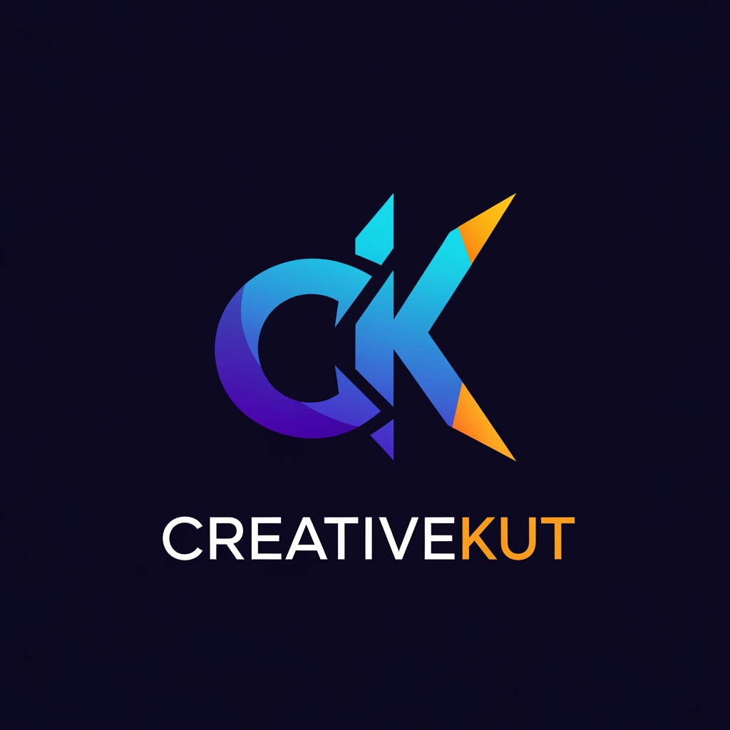 AI Design for i want to create a logo for my project "CreativeKut" i want your help to design it
i need the logo in more profeshnal way
as it is a editing app . i want the logo to represent it
need more clean yet profeshnal
no i want the best and more creative
